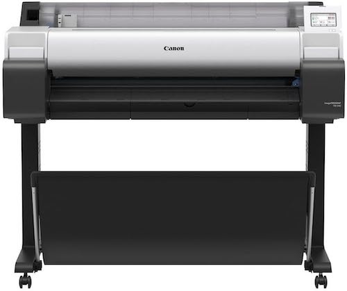 Farbige Darstellung in Frontansicht eines CAD-Plotter Typ: Canon image PROGRAF TM-340  
