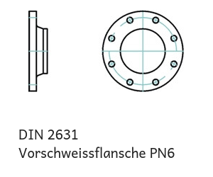  Vorschweissflansche PN6