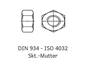 DIN 934 - ISO 4032  Skt.-Mutter