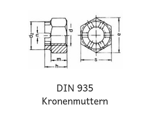 DIN 935 Kronenmuttern