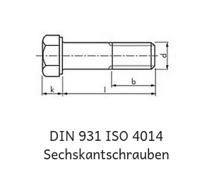 DIN 931 ISO 4014  Sechskantschrauben