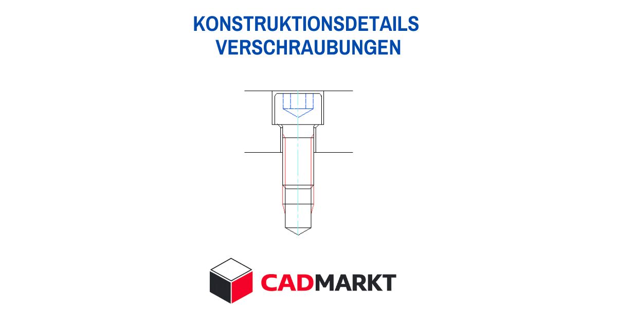 Darstellung einer Verschraubung mit Zylinderkopfschraube und Innendewinde