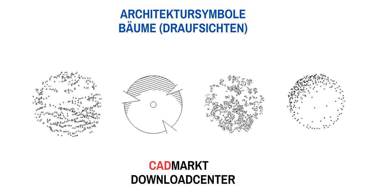 Bäume 2D-Block Format: DWG - verschiedene Bäume in der Draufsicht
