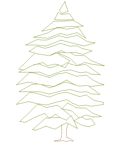 Nadelbaum Farbige Darstellung eines Nadelbaumes im Format DWG