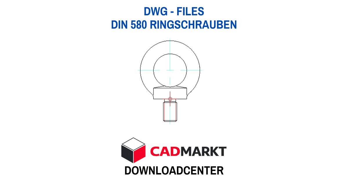 DIN 580 - Ringschrauben - DWG-Files - Seitenansicht + Draufsicht