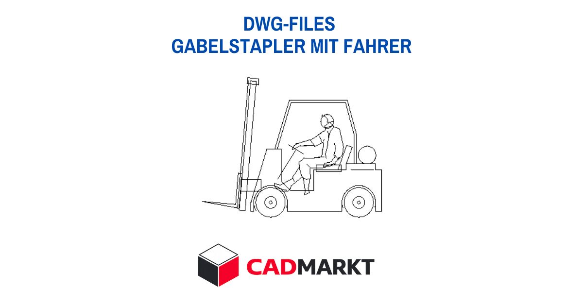 Gabelstapler mit Fahrer 2D-Block Format: DWG - Seitenansicht   Download-Details