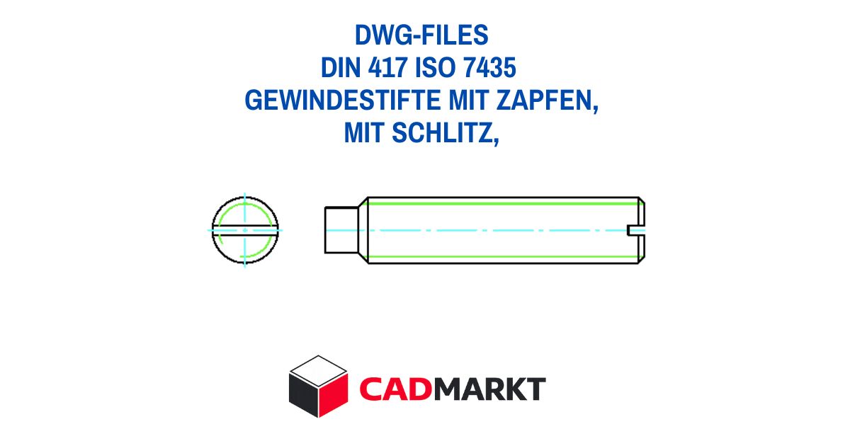 DIN 417 / ISO 7435 Gewindestifte mit Zapfen, mit Schlitz