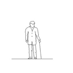 Mann mit Stock - 2D-Block DWG AutoCAD - CADMARKT