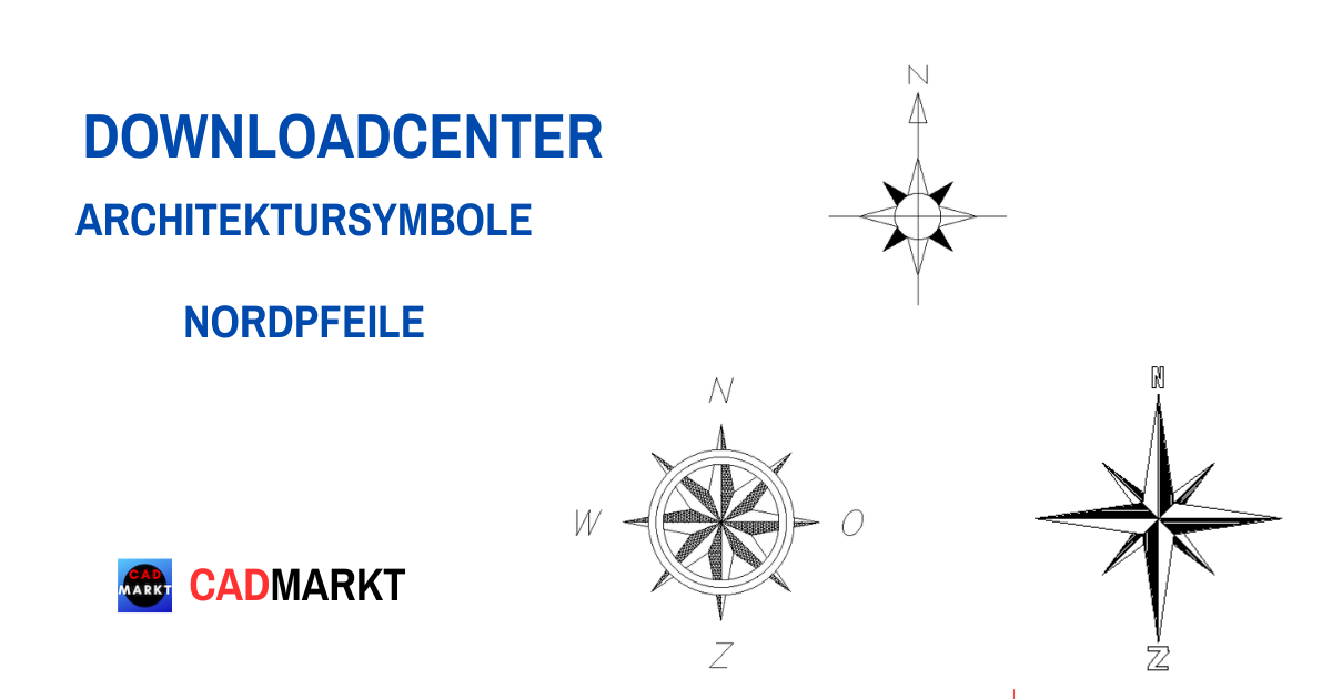 Hintergrund weiss, Sternförmige Nordpfeile mit Angabe N an der oberen Spitze