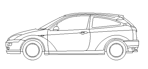 Downloads PKWs - Ford in der Draufsicht, Technische Zeichnung im Format DWG 