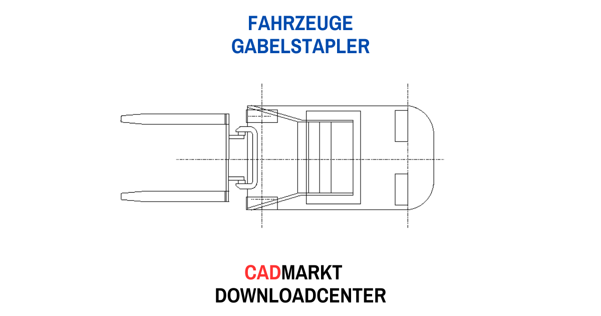 Gabelstapler 2D-Block Format: DWG - Draufsicht als Technische Zeichnung
