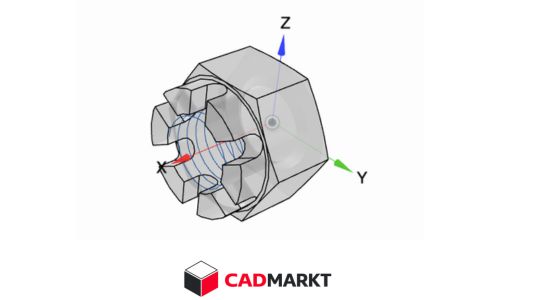 DIN 935 Kronenmutter 3D-Model als STEP-FILE / CADMARKT