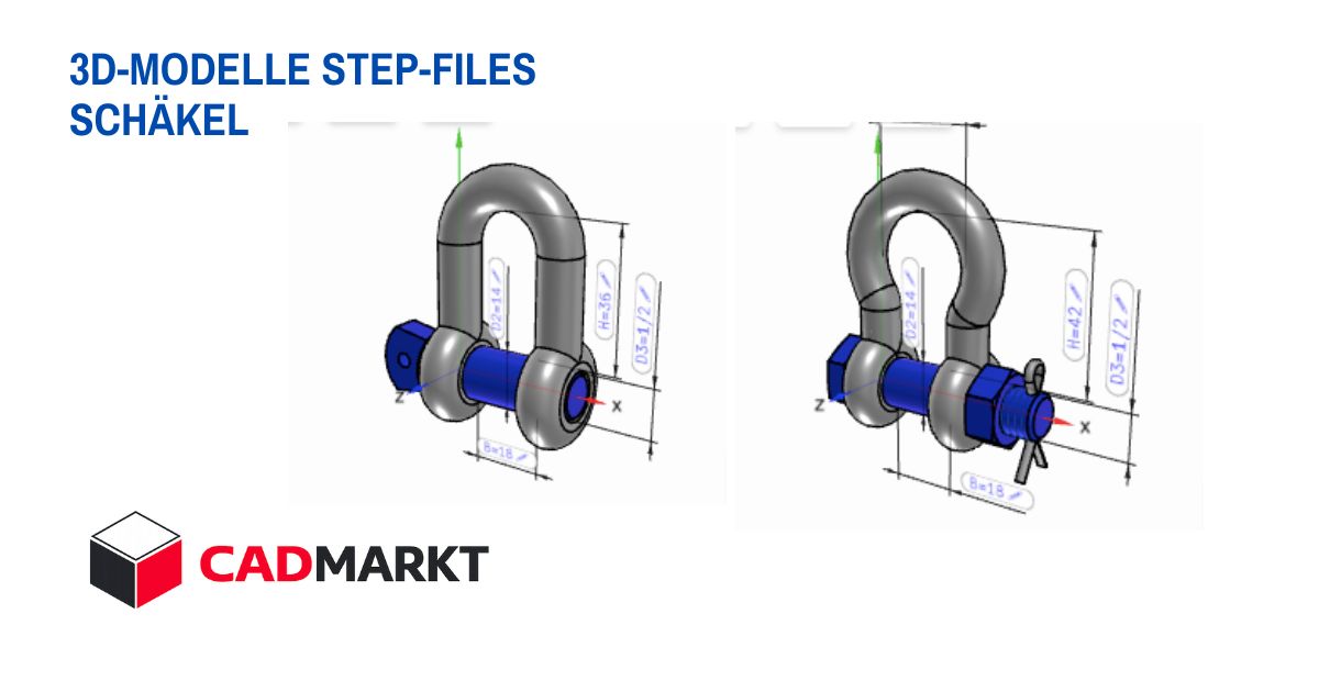 Schäkel 3D-Modell als STEP-FILE / CADMARKT