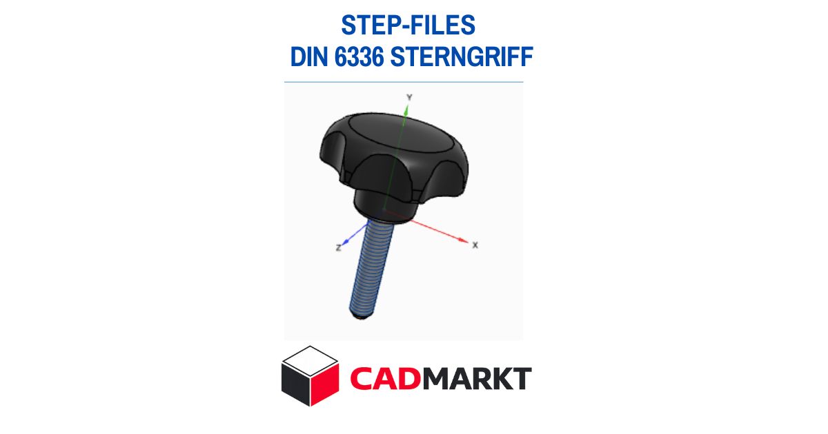 DIN 6336 Sterngriff 3D-Modell als STEP-FILE