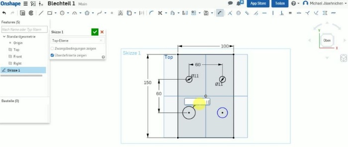 Onshape Bohrungen